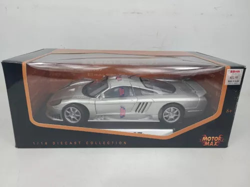 Silver Saleen S7 1/18 diecast model car in box, Motormax