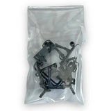 Drone spare parts set in clear bag with black plastic components