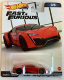 NEW Hot Wheels Premium Fast & Furious W MOTORS LYKAN HYPERSPORT 1:64 Diecast 3/5 Toy