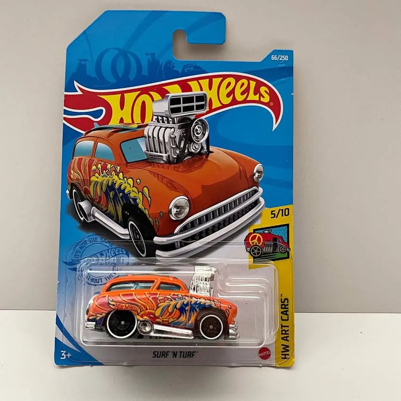 Orange Hot Wheels diecast hot rod car with flames, in blister pack