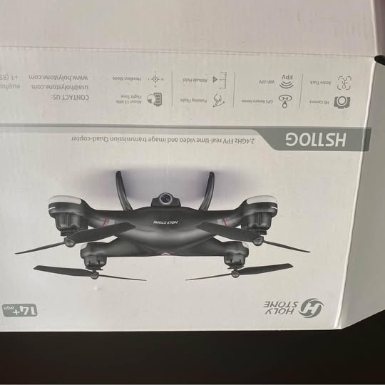 Drone with four propellers and front camera