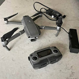 DJI Mavic 2 drone with controller; gray drone body and black remote unit