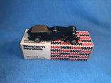 Black 1:43 vintage diecast car model with Western Models branded box