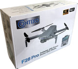 Contixo foldable GPS drone retail box with 4K Ultra label and drone illustration
