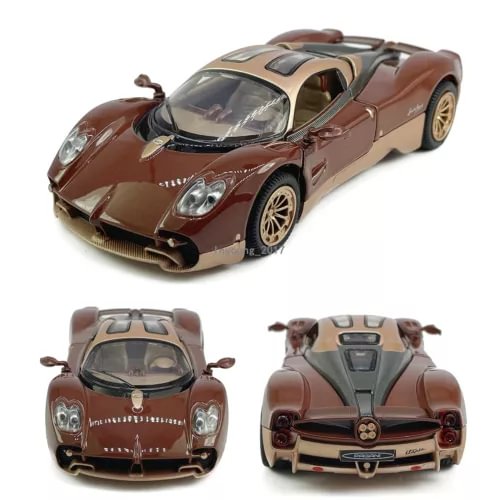 Brown 1:32 diecast model supercar with detailed headlights, grille, and front splitter