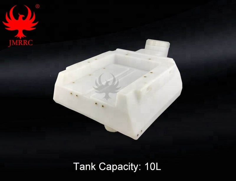 10L PVC water storage tank, white, with top fill opening and ports