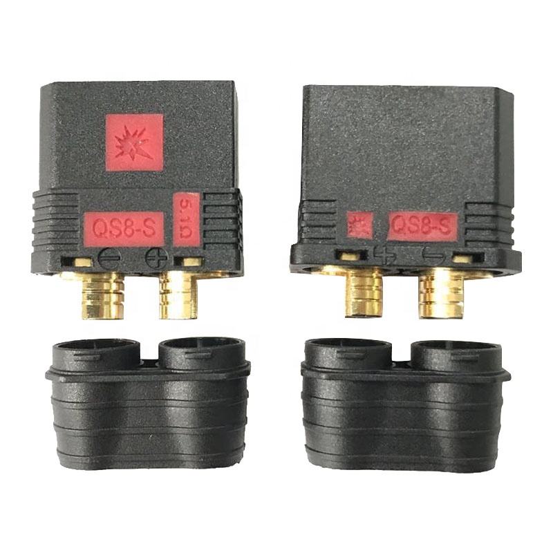 Heavy-duty battery connector with anti-spark housing, gold pins and QS8-S markings