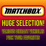 Matchbox diecast vehicles selection graphic with logo and Huge Selection text