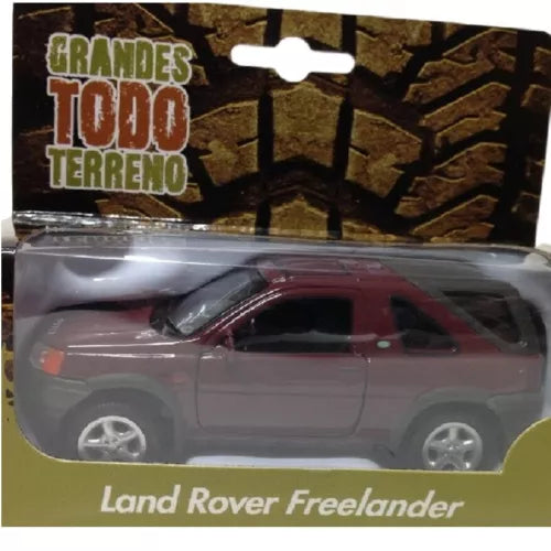 Land Rover Freelander diecast model car, maroon SUV in display blister
