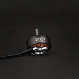 2807 1300KV FPV outrunner motor with black housing and wire leads