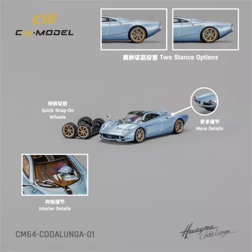 Blue alloy diecast car model at 1:64 scale with front wheel detail