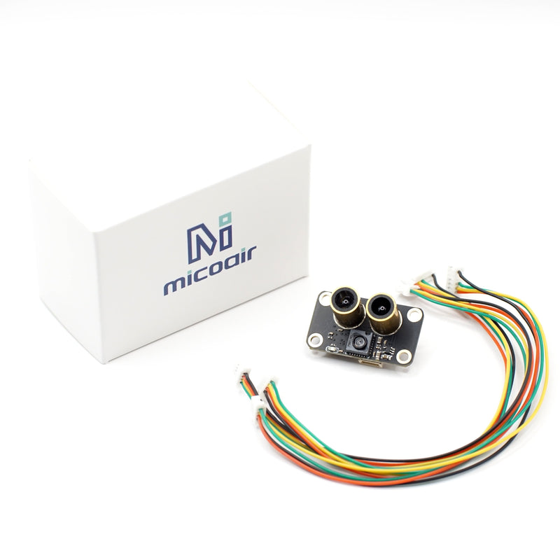 Optical flow sensor module with PCB and multi-color ribbon wires