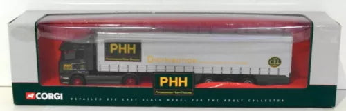 Corgi 1:64 scale diecast curtainside truck, PHH branding on white trailer