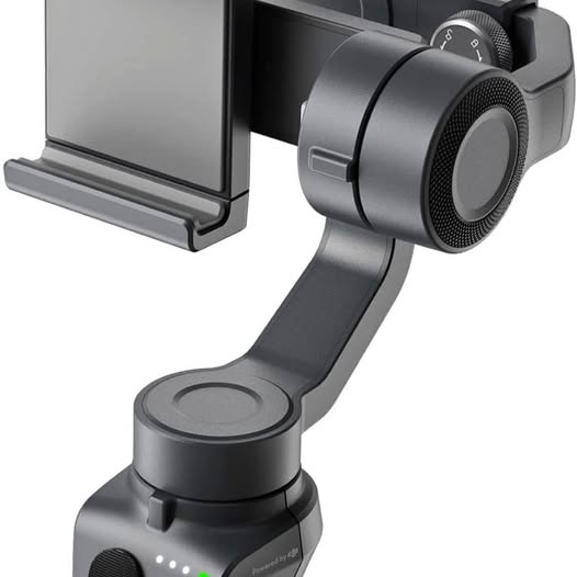 Smartphone gimbal stabilizer with motor knob and textured control wheel