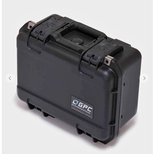 Hard-shell drone case, black GPC tough case with top handle and latch