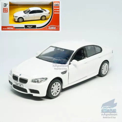 1:36 scale white BMW M5 diecast model car toy