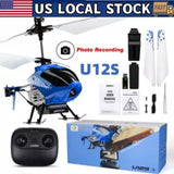 Blue and black RC helicopter drone with camera, Wi‑Fi FPV, and remote controller