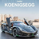 Koenigsegg Jesko 1:24 Diecast Alloy Metal Black Toy Car Miniature Model Gift Parts