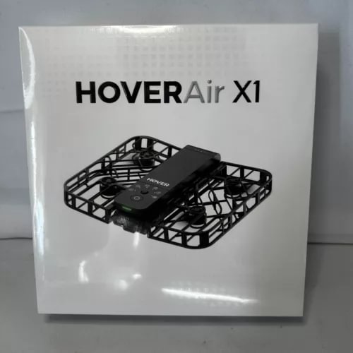 HOVERAir X1 pocket drone with black protective frame and camera module
