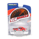 Red 1968 Ford Mustang GT coupe 1:64 diecast toy car in blister pack