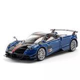 1:18 Pagani Huayra BC sports diecast alloy model car, blue and gray