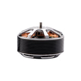 Brushless drone motor with shaft, copper windings, and rotor housing