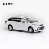 New Masdi 1:64 Pearl White SIENNA 2023 MPV Sports Model Diecast Metal Car Toy