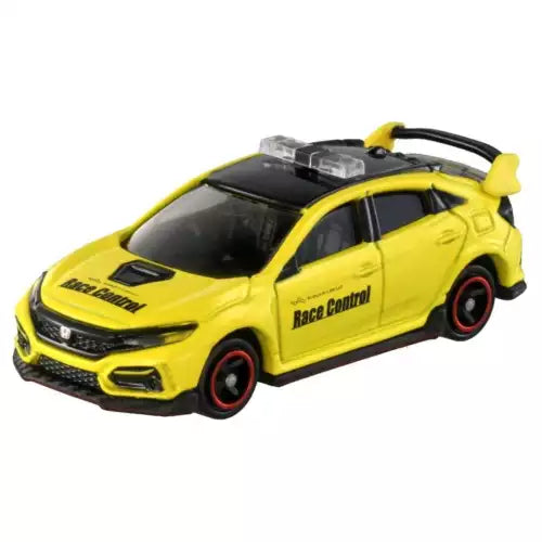 1/64 diecast race control car toy, yellow body with red wheels