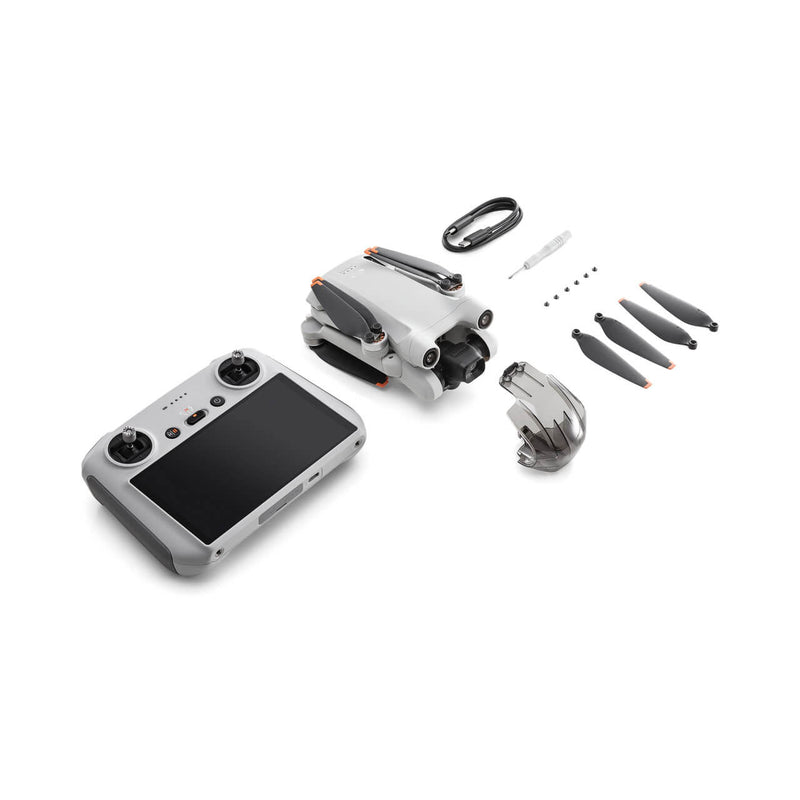 Quadcopter drone with remote controller, propellers, and accessories set