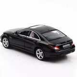 Black Mercedes CLS 63 AMG diecast toy car model with pull-back wheels