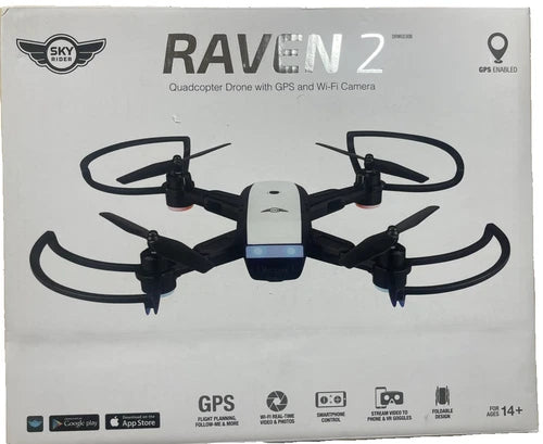 Sky Rider Raven 2 (DRWG530B) Foldable Drone with GPS and Wi-Fi Camera /Black-NEW Drone