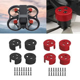 Drone motor cover cap protectors set, CNC aluminum, red and black caps