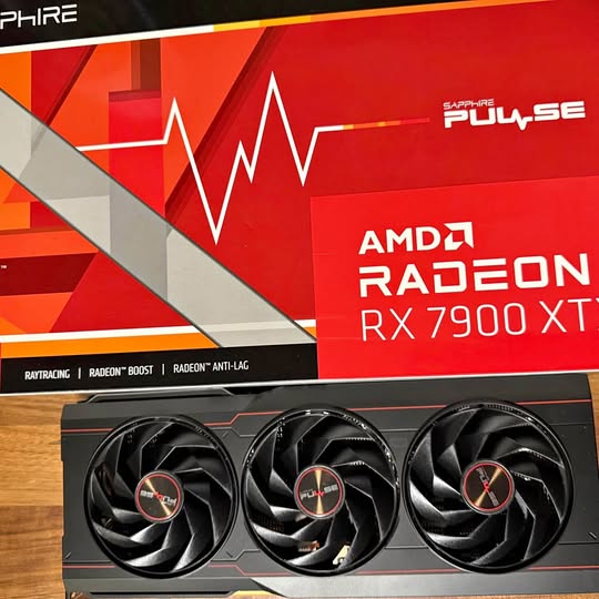 Sapphire Pulse Radeon RX 7900 XT graphics card with three black cooling fans