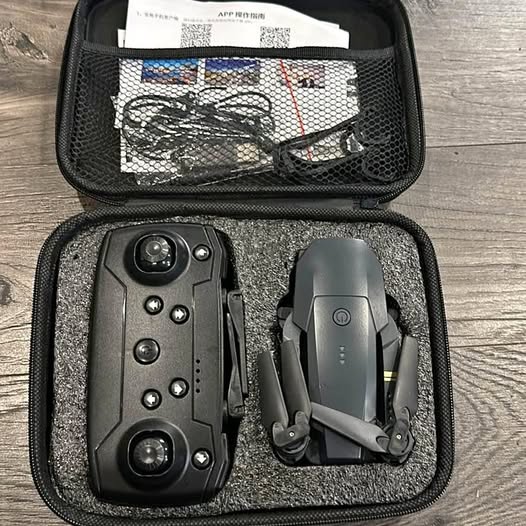 Drone toy set with controller and foldable drone in hard zip case