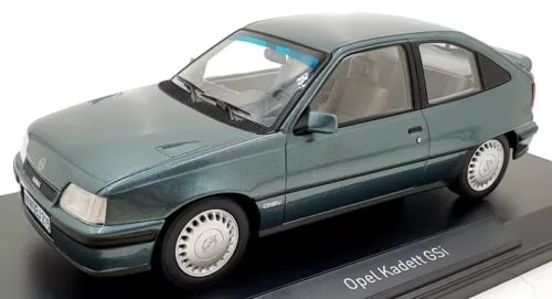 1/18 diecast coupe model in metallic blue, Opel Kadett GSi 1987, Norev