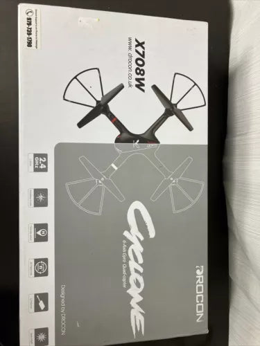 Kids training quadcopter drone packaging box, white with propeller graphics