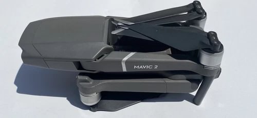 Gray DJI Mavic 2 Pro foldable drone with front camera gimbal and folded arms