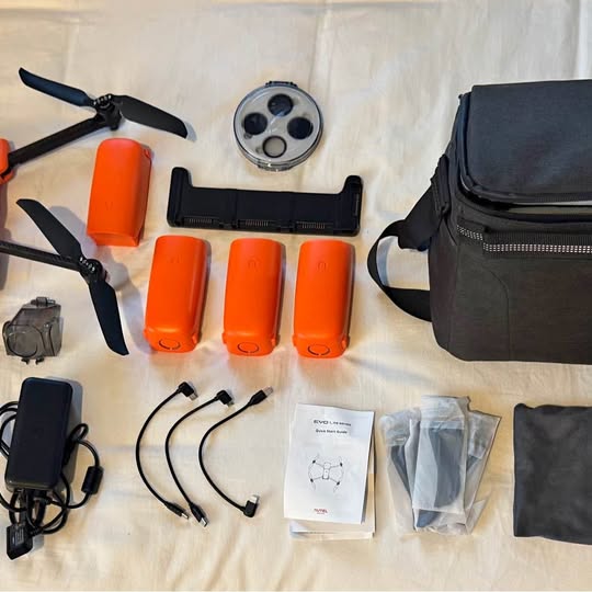 Autel EVO Lite+ premium drone bundle with drone, controller, orange batteries, carrying bag