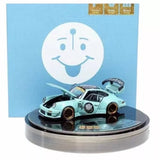 PGM 1:64 RWB 930 LighBlue With Smile Diecast Model Car Toy