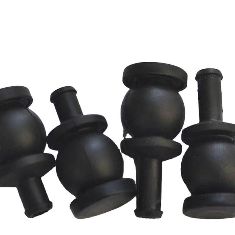 Black rubber gimbal damper mounts set with cylindrical inserts