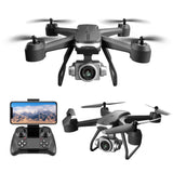 Mini quadcopter drone with camera and gray remote controller