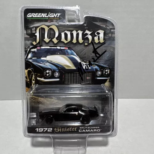 Greenlight signed 1:64 1972 split bumper Camaro diecast in blister packaging