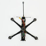 DIY racing FPV drone with 10-inch quad propeller arms and central flight controller