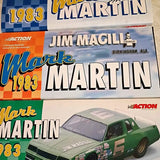 Green and white diecast bank model car in box, Mark Martin Hankinson ND