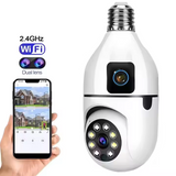 Dual Lens Bulb Camera Light Cctv IP Camera Wireless PTZ Surveillance 360 Degree Double Lens Wifi Light Bulb Camera Drone