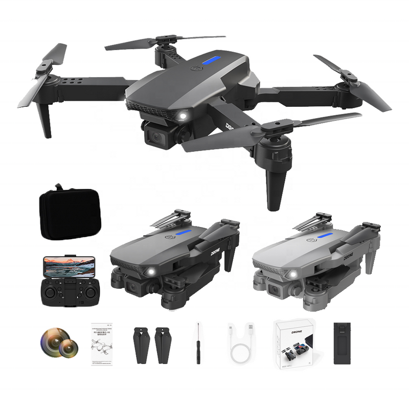 Foldable mini quadcopter drone with HD camera, WiFi remote controller, accessories