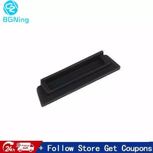 Soft silicone battery port cover, dust-proof, black rectangular protective cap