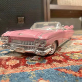 Diecast 1/18 Maisto 1959 Cadillac Eldorado Biarritz PINK on display plaqueFort Worth TX