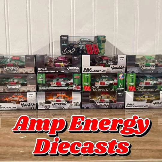 1/64 diecast cars in retail boxes, including Amp Energy branded packaging