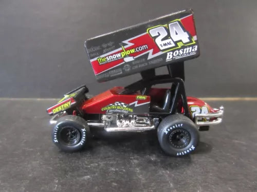 1/64 scale diecast sprint car toy, black with red graphics